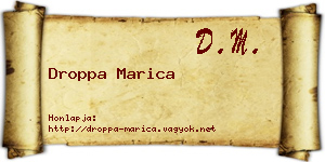 Droppa Marica névjegykártya